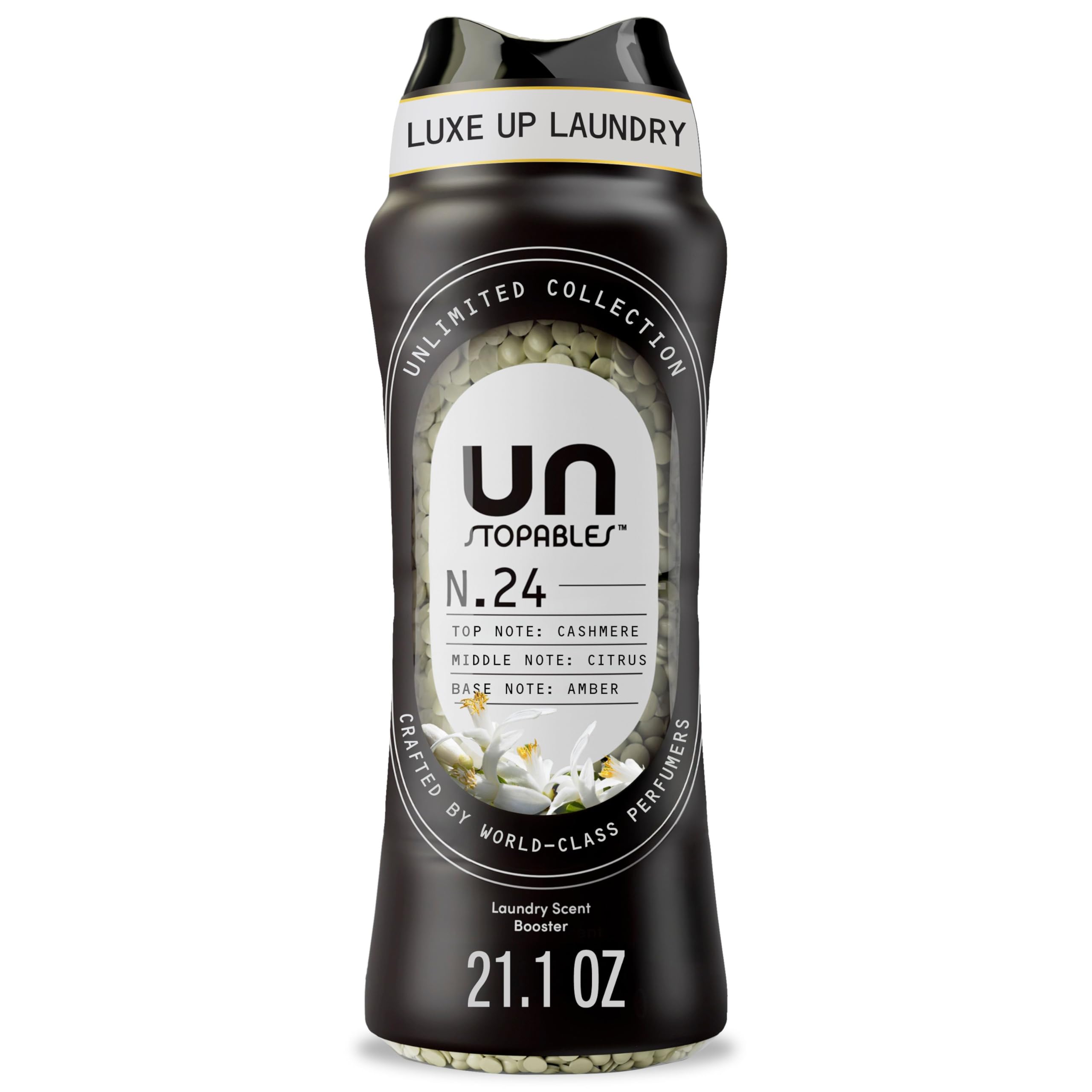 Downy Unstopables No.24 bottle indicating long-lasting laundry freshness