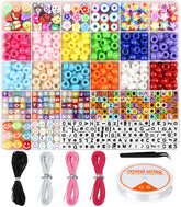 Dowsabel bracelet making kit box with colorful pony beads for DIY jewelry projects.