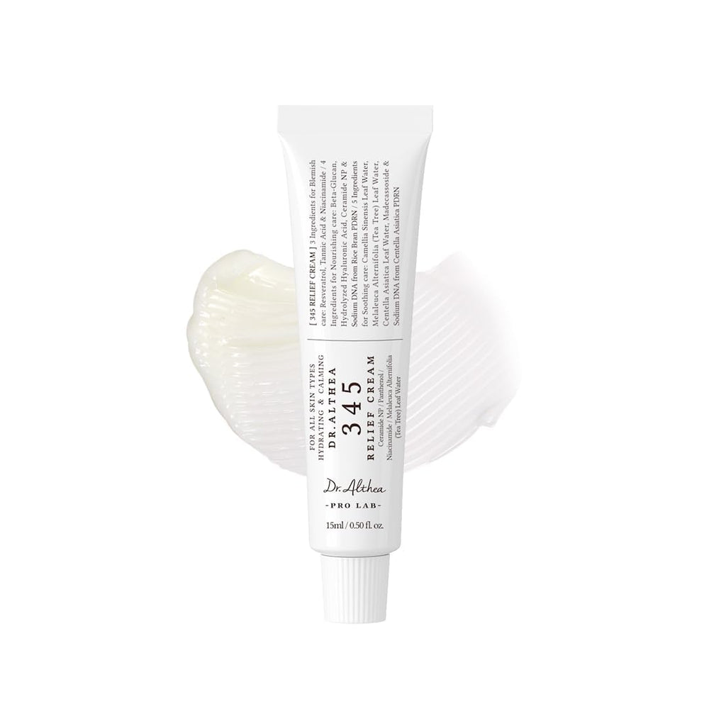 Dr.Althea 345 Relief Cream bottle for daily moisturizer and blemish care