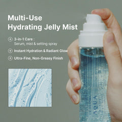 Dr.Althea Aqua Marine Jelly Mist sprayed from distance for refreshing veil
