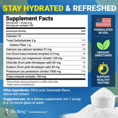 Dr. Berg Zero Sugar Hydration label highlights 1000 mg potassium.