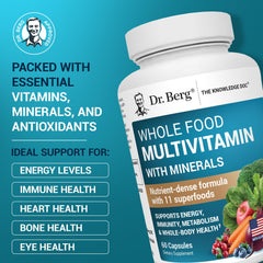 Dr. Berg bottle back label with serving details for daily use.