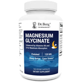 Dr. Berg Magnesium Glycinate 150ct bottle front promotes calm evenings.