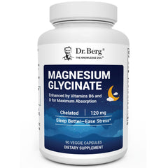 Dr. Berg Magnesium Glycinate 90ct bottle front supports calm evenings