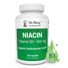 Dr. Berg Niacin 125 mg capsule closeup for gentle tolerance support