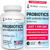 Dr. Berg Probiotic bottle front view highlighting a 60B CFU for digestive support