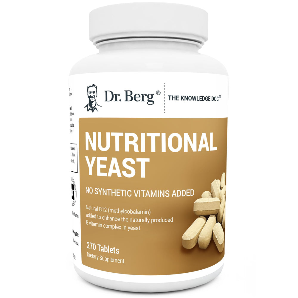 Dr. Berg Yeast Tablets vanilla flavor pour for easy administration.