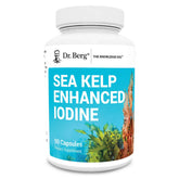 Dr. Berg Sea Kelp Iodine bottle highlighting daily mineral support for balanced nutrition.