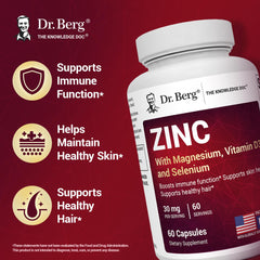 Closeup of Dr. Berg Zinc 30mg capsules.