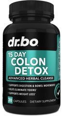 DR. BO 15-day colon cleanse bottle for detox support and regularity