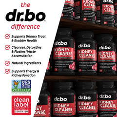 DR. BO Kidney Cleanse ingredients herbs highlight emphasizing cranberry and juniper.