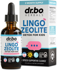 DR. BO Lingo Zeolite Drops bottle for kid-friendly daily wellness and focus