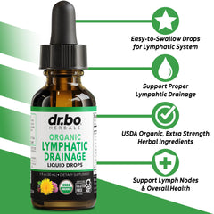 DR. BO Lymphatic Drainage Drops dropper displaying precise dosing for gentle use.