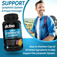 DR. BO Lymphatic Drainage Pills capsules arranged for convenient dosing.