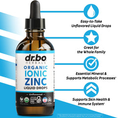 DR. BO Zinc Liquid Drops dropper enables precise dosing