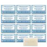 Dr. Bronner's Baby Unscented bar soap close-up showing rich lather for gentle cleansing.