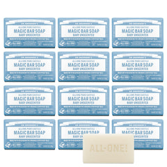 Dr. Bronner's Baby Unscented bar soap close-up showing rich lather for gentle cleansing.