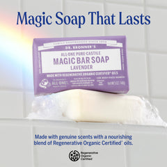 Dr. Bronner's Peppermint bar offering a minty wake-up cleanse.