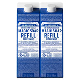 Dr. Bronner's Peppermint refill bottle 32 oz for body care and home cleaning