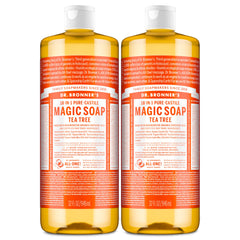 Dr. Bronner's Tea Tree Pure-Castile Soap bottle, 32 oz two-pack, value