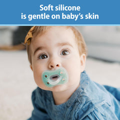 Dr. Brown's pacifier shield is breathable to help keep baby’s skin calm.