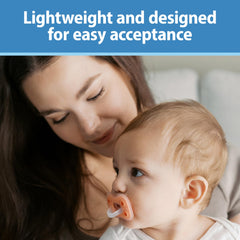 Dr. Brown's Advantage One-Piece Pacifier provides a natural-feeling round nipple