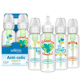 Dr. Brown's Dream Adventure bottle front view with Level 1 nipple for gentle feeding.