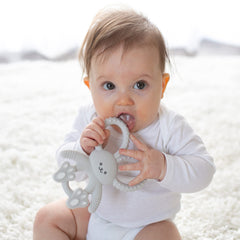 Dr. Brown's Flexees Bunny Teether molar area coverage for emerging teeth relief.