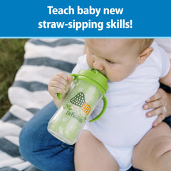 Dr. Brown's Milestones sliding lid demonstrates spill-proof design for mess-free travel.
