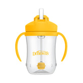 Dr. Brown's Milestones straw cup with handles for easy grip by tiny hands.