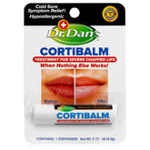 Dr. Dan’s Cortibalm tube-front: medicated lip balm for severely dry lips
