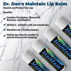 Applying Dr. Dan's Maintain Lip Balm for gentle lip moisture