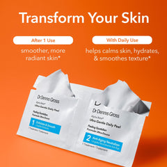 Step 1 exfoliating pad from Dr Dennis Gross Alpha Beta Ultra Gentle Daily Peel for smoother skin.