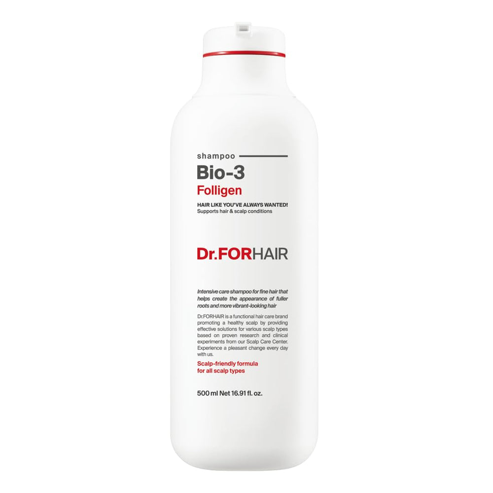 DR.FORHAIR Folligen Bio-3 Shampoo bottle for a clarifying cleanse that supports scalp health.