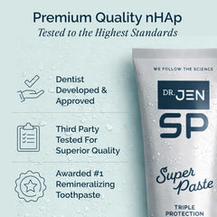 Dr Jen Super Paste mint flavor swatch for a refreshing clean feel.