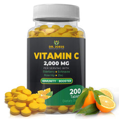 Dr. JOEL'S Immune Support Vitamin C 2000mg bottle for daily immune support.