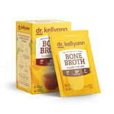 Dr. Kellyann bone broth collagen packets ready to mix for a quick protein boost.