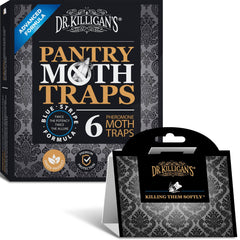 Dr. Killigan's Premium Double Potent Moth Traps packaging for easy pantry setup and protection