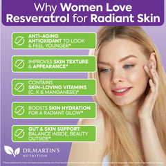 DR. MARTIN'S NUTRITION herbal blend ingredients closeup emphasizing grape seed and pomegranate.