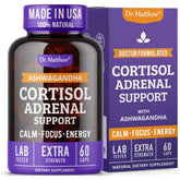 Dr. Matthew Cortisol Reducer bottle front view supports stress balance