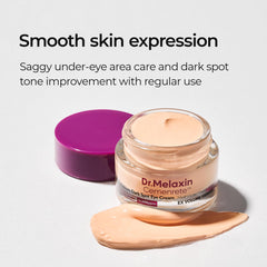 Dr.Melaxin Calcium Eye Cream close-up shows a soft, easy-to-blend texture.
