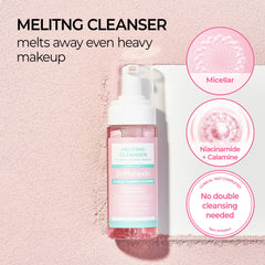 Dr.Melaxin cleanser bubble action highlighting air-powered lifting.