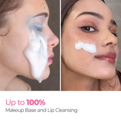 Dr.Melaxin foaming texture close-up for gentle cleansing.
