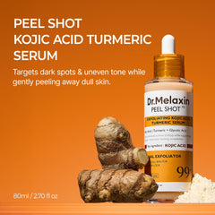 Dr. Melaxin Peel Shot close-up texture shows creamy serum surface for exfoliation.