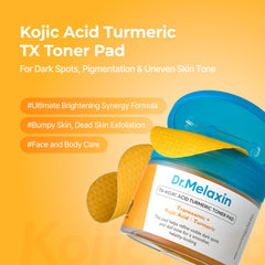 Close-up of a Dr.Melaxin toner pad highlighting texture and gentle exfoliation