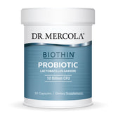 Dr. Mercola Biothin Probiotic bottle on a shelf supports digestive comfort.
