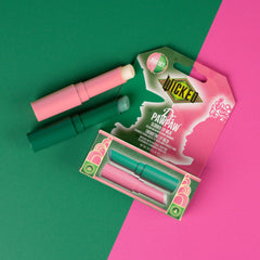 Dr. PawPaw Glimmer balm with pink shimmer adds subtle shine and hydration