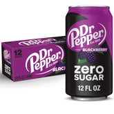 Dr Pepper Blackberry Zero Sugar 12oz can with bold blackberry aroma for a refreshing break.