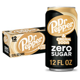 Dr Pepper Cream Soda Zero Sugar front can with bold flavor for on-the-go refreshment.