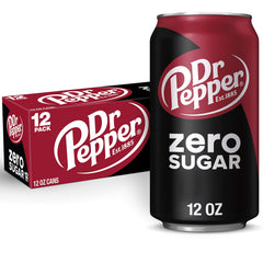 Dr Pepper Zero Sugar 12oz can pack, ideal for gatherings